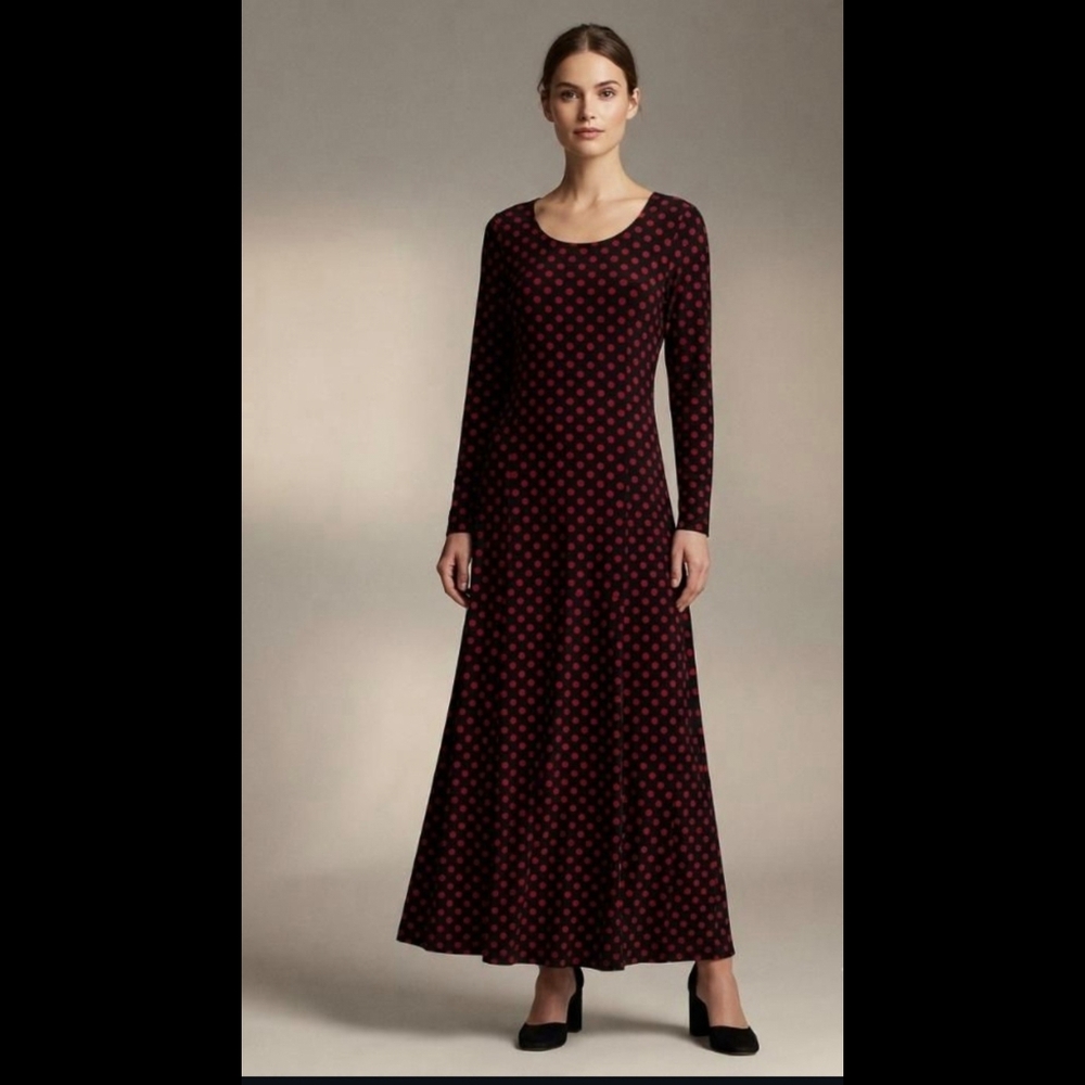 🆕️ LISTING! Red/Black Polkadot Maxi Dress